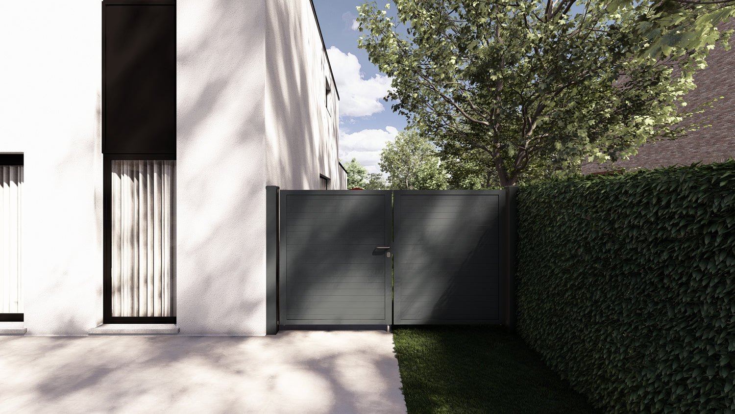 Portail Alzebra horizontal double plein