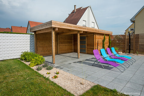 Modern carport aanbouw met berging