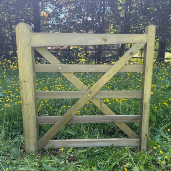 Engelse weidepoort in geïmpregneerd Noors naaldhout 120 x 120 cm