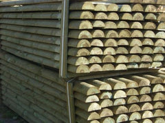 Poteaux semi-circulaires en bois résineux - fraisés imprégnés - dia. 10