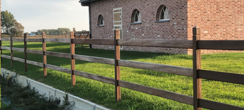 Paardenafsluiting met 3 gaten - tropisch hardhout - ligger