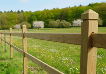 Clôture pour chevaux - Pin rouge de Norvège à tête de diamant