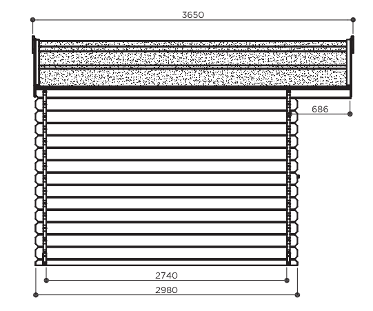 Classic line seriewerk - wanddikte 34mm - 388x388cm