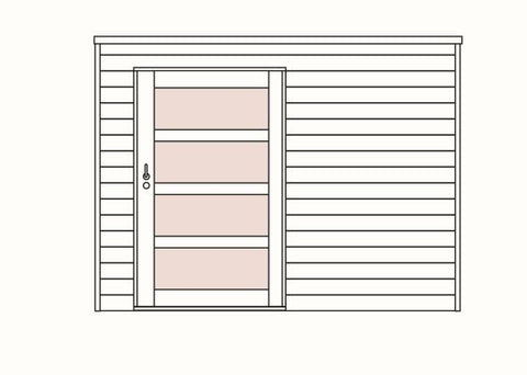 Box en iroko double porte/porte coulissante