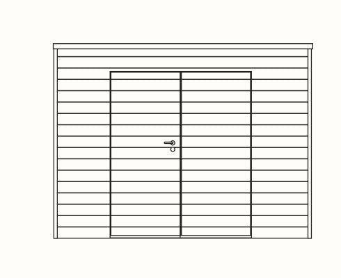 Box en Padoek double porte/porte coulissante