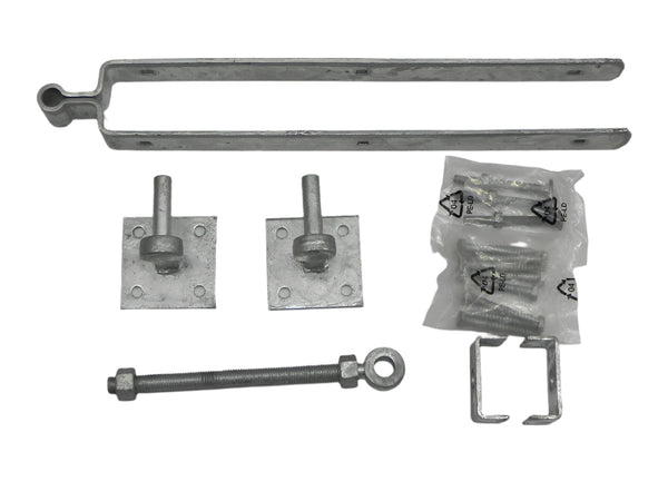 Ensemble pour portail anglais avec pouces sur plaque (galvanisé)