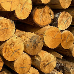 Grote bundel zware kastanje palen 12/14 cm met 5 procent pakkorting bij Prindal-Hout