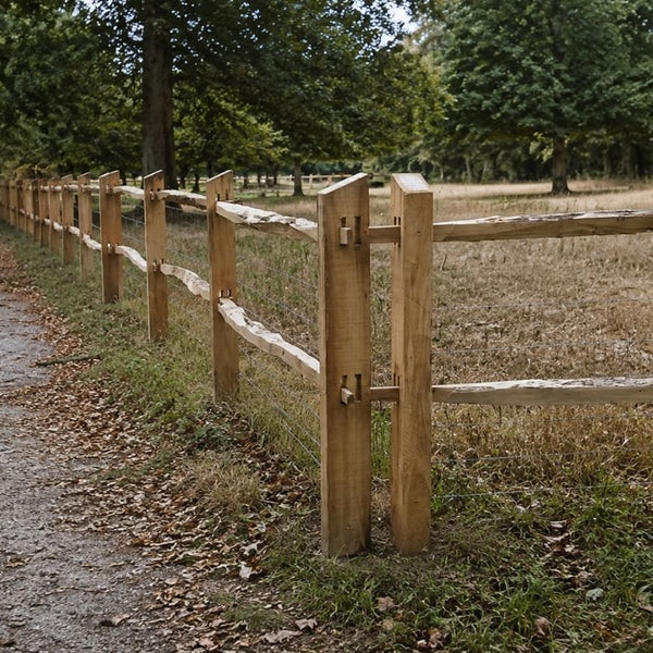 Robinia post en rail afsluiting in een hoek